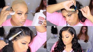 VERY DETAILED Lace Frontal Wig Install  Stocking Cap Method  Cutting The Lace  Charlion Patrice [upl. by Innor]