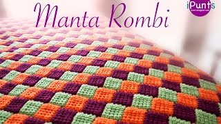 Tutorial Manta Rombi Entrelac a crochet o ganchillo [upl. by Bonine401]