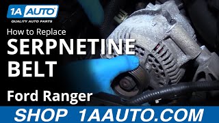 How to Replace Serpentine Belt 9812 Ford Ranger 40L V6 [upl. by Rodmun]