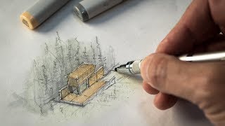 Sketch like an Architect Techniques  Tips from a Real Project [upl. by Anatnas]