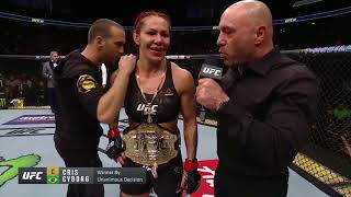 UFC 219 Cris Cyborg  Octagon Interview [upl. by Eicnan]