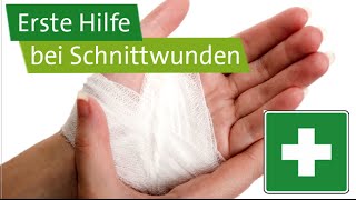 Erste Hilfe bei Schnittwunden [upl. by Hugon]