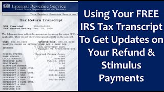 Using Your IRS Tax Transcript To Get Updates on Your Refund Direct Deposit Date [upl. by Anaimad]