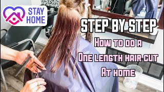 HOW TO CUT A ONE LENGTH HAIRCUT  HAIR TUTORIAL  STEP BY STEP [upl. by Cooe]