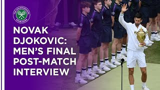 Novak Djokovic Champions PostMatch Interview  Wimbledon 2021 [upl. by Feetal19]