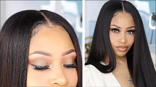 TRULY BEGINNER 5MIN LACE WIG INSTALL no glue [upl. by Arorua]