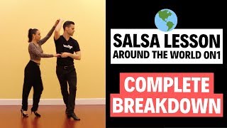 Salsa On 1  Intermediate Salsa Lesson  Around The World FULL BREAKDOWN  TheDanceDojocom [upl. by Cranford]