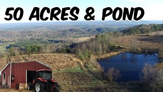 50 Acres For Sale  Farm  Barn  Views  Pond  Alabama Land For Sale [upl. by Dnartreb]