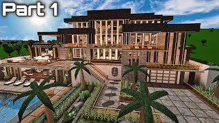 Bloxburg Modern Luxury Mansion Speedbuild Part 15 Exterior [upl. by Adiela]