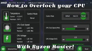 How to Overclock AMD CPUS using Ryzen master [upl. by Areid266]