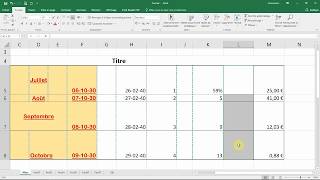 Formats de cellules bordures et trames alignement Cours EXCEL [upl. by Dnomsed]