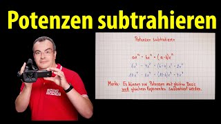 Potenzen subtrahieren  ganz einfach erklärt  Lehrerschmidt [upl. by Necaj]