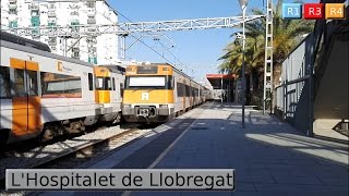 Rodalies Barcelona  LHospitalet de Llobregat R1  R3  R4  R12  Renfe 447 [upl. by Arim]