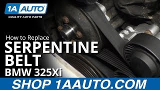 How to Replace Serpentine Belt 9706 BMW 325Xi [upl. by Allerbag]