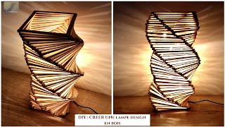 DIY  CREER UNE LAMPE DESIGN EN BOIS [upl. by Elsilrac]