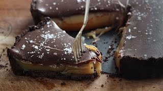 Chocolate Salted Caramel Tart Recipe [upl. by Ellevehs831]