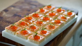 Smoked Salmon Appetizers  Canapé – Bruno Albouze [upl. by Lunt266]