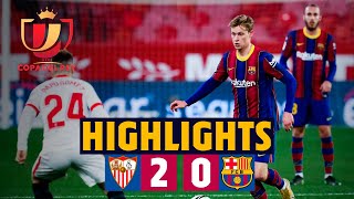 HIGHLIGHTS  Sevilla 20 Barça  Copa del Rey semifinal first leg [upl. by Aehtorod]