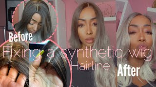 How To Make A Cheap Synthetic Non Lace wig Look Realistic Part 1 [upl. by Undry]