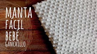 Tutorial Manta o Cobija Bebé Muy Fácil Ganchillo  Crochet [upl. by Benji]