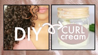 Homemade Curl Cream HEALTHY CURLY HAIR  Natural DIY [upl. by Gilbertson]