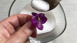 Cocina Fácil  FLORES COMESTIBLES CRISTALIZADAS [upl. by Anilatsyrc]