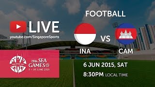 Football Indonesia vs Cambodia Jalan Besar stadium  28th SEA Games Singapore 2015 [upl. by Amadas417]