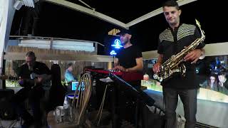 Superstition  Santorini Jazz Funk Trio [upl. by Aierdna]