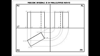 Proiezione Ortogonale di un parallelepipedo ruotato [upl. by Novahc]