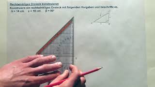 Tutorial Rechtwinkliges Dreieck konstruieren [upl. by Nihcas]