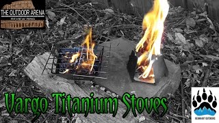 Vargo Titanium Hexagon Wood stove and Fire Box Grill burning through The Outdoor Arena [upl. by Weismann460]