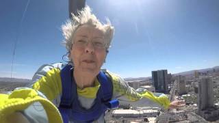 CAROL VOSPER SkyJump from the Stratosphere Tower in Las Vegas [upl. by Lenno]