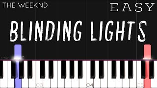 The Weeknd  Blinding Lights  EASY Piano Tutorial [upl. by Nodnab]