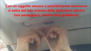 Tutorial sostituzione lampadina luce di cortesia aletta parasole Volkswagen New Beetle [upl. by Htepsle]