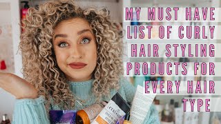 The BEST Curly Styling Products For YOUR Curl Type 2A4C Wavy Curly amp Coily [upl. by Alaunnoif]