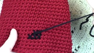 How to CrossStitch Into Crochet Fabric Tutorial [upl. by Pooi]