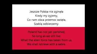 HYMN POLSKI  NATIONAL ANTHEM OF POLAND lyrics [upl. by Vinna]