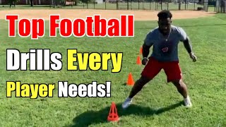 18 Football Drills Every Football Player Needs FULL WORKOUT [upl. by Ellmyer940]