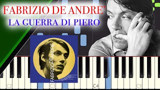 Fabrizio De André  La Guerra di Piero Tutorial Piano Synthesia [upl. by Koloski]