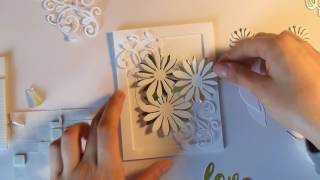 Card making with only die cuts White amp gold [upl. by Ause]