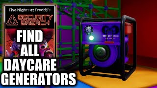 FNAF Security Breach – Find All Daycare Generators Locations [upl. by Erinna]