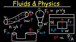 Fluid Pressure Density Archimede amp Pascals Principle Buoyant Force Bernoullis Equation Physics [upl. by Onivla]