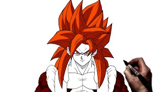 How To Draw Gogeta SSJ 4  Step By Step  Dragonball [upl. by Mintun]