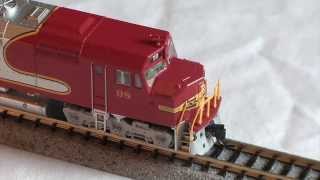 Review Athearn N EMD FP45 Santa Fe with DCC SOUND [upl. by Bunting]