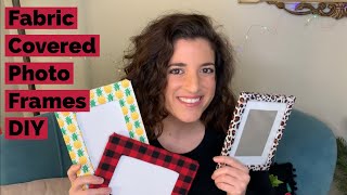 DIY Picture Frames Covered in Fabric  EASY Crafting Tutorial [upl. by Annekcm]