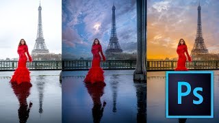 How to Easily and Quickly change a Sky in Photoshop CC 2017 Tutorial [upl. by Brigitta]