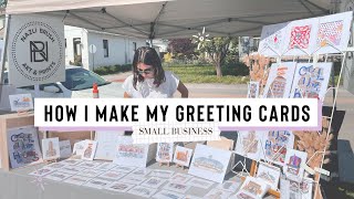 How to make Greeting Cards at home  Small Art Business 💌 [upl. by Stepha]