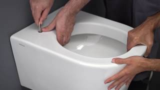 Sanindusa  How to install a wall hung toilet with a hidden fixation [upl. by Athena]