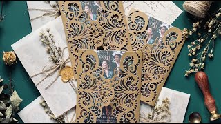 Make Wedding Invitation Covers through Die Cutting [upl. by Eylatan]