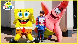 Ryan meets SpongeBob at Universal Studios Amusement Park [upl. by Kehsihba]